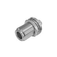 Connector, recht bulkhead, 50 Ohm, N/female, Huber+Suhner (24 N-50-7-15/133NH)