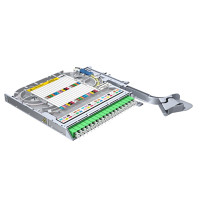 LISA fibertray, SM, 18x LC/APC duplex, 36x pigtails, DIN, heatshrink