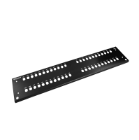 Frontplaat patchpaneel, 2HE, 48x ST, 19 inch, zwart, Fibrain