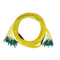 Breakout kabel, 24-voudig, SM, G657A1, LC/APC (fanout lengte 1.6m)-LC/APC (fanout lengte 1.6m), CPR Dca, geel, 27.5m