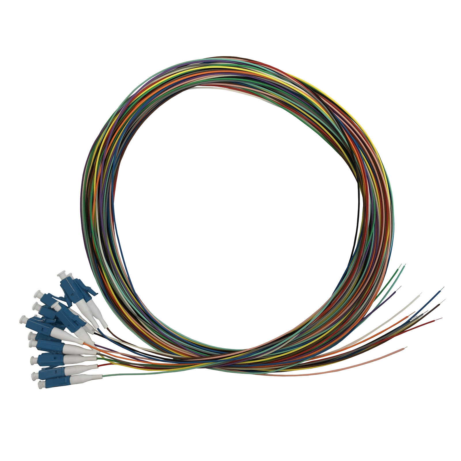 Pigtail set 12st, SM, LC/PC, gekleurd, 2m