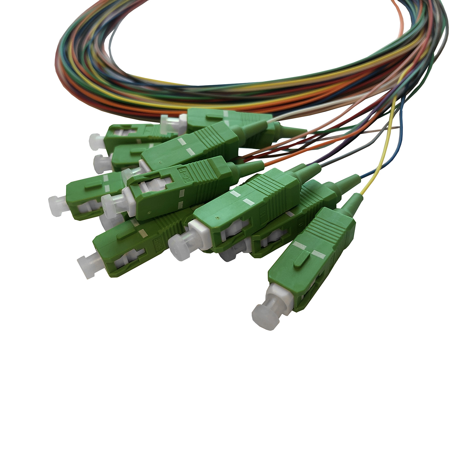 Pigtail set 12st, SM, SC/APC, gekleurd, 2m