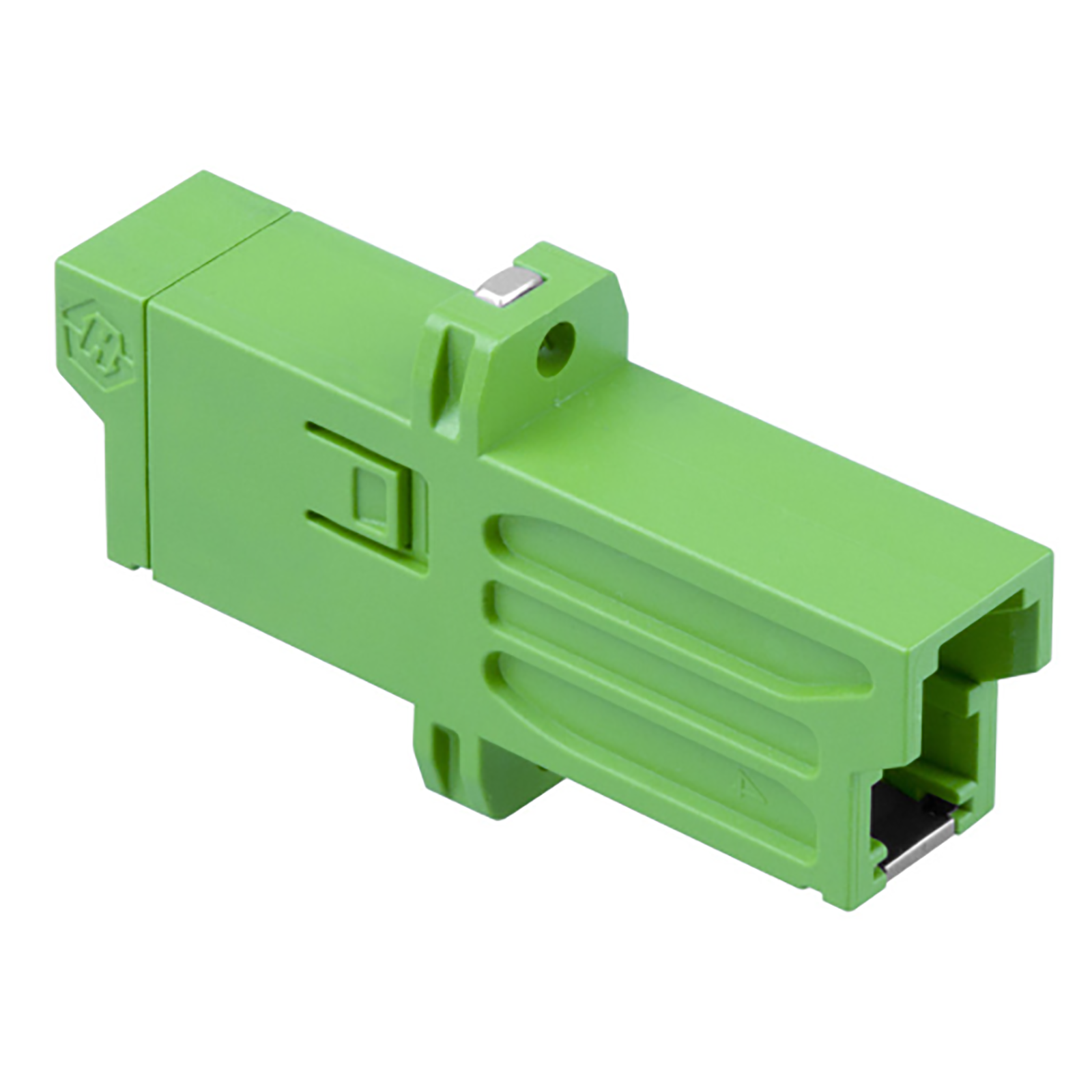 Adapter, simplex, SM, E2000/APC met flens, Huber+Suhner