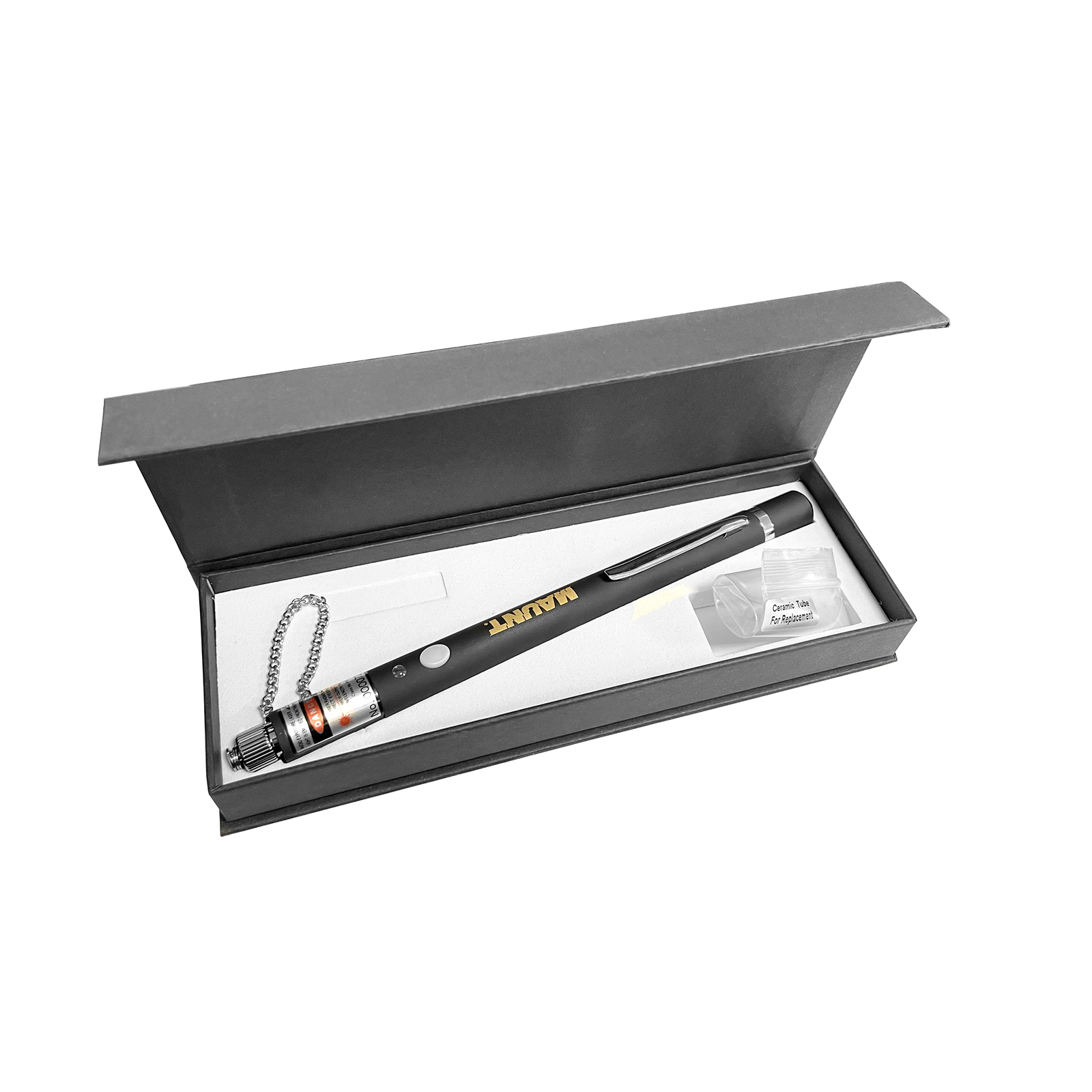 Glasvezel laserpen, compact, 10mW, 5km