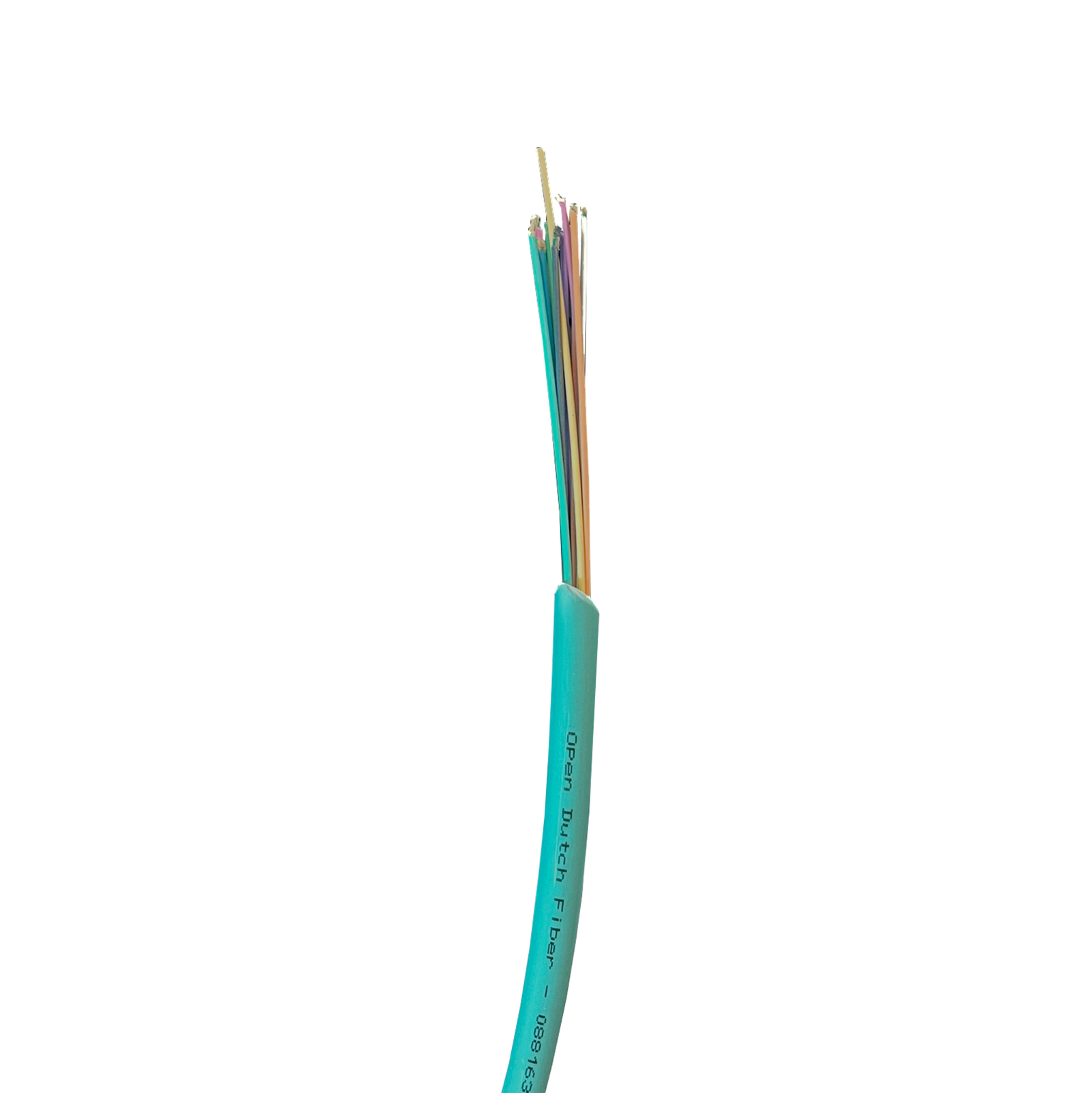 Glasvezelkabel, riser, 24-voudig, 12x2, SM, G.657A1, 250um, 8.0mm, turquoise (ODF)