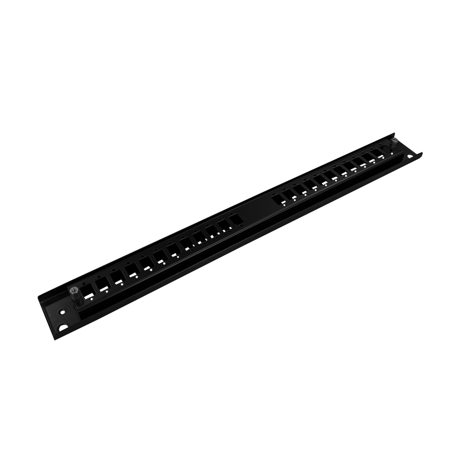 Frontplaat patchpaneel, 1HE, 24x SC simplex, 19 inch, zwart, Fibrain
