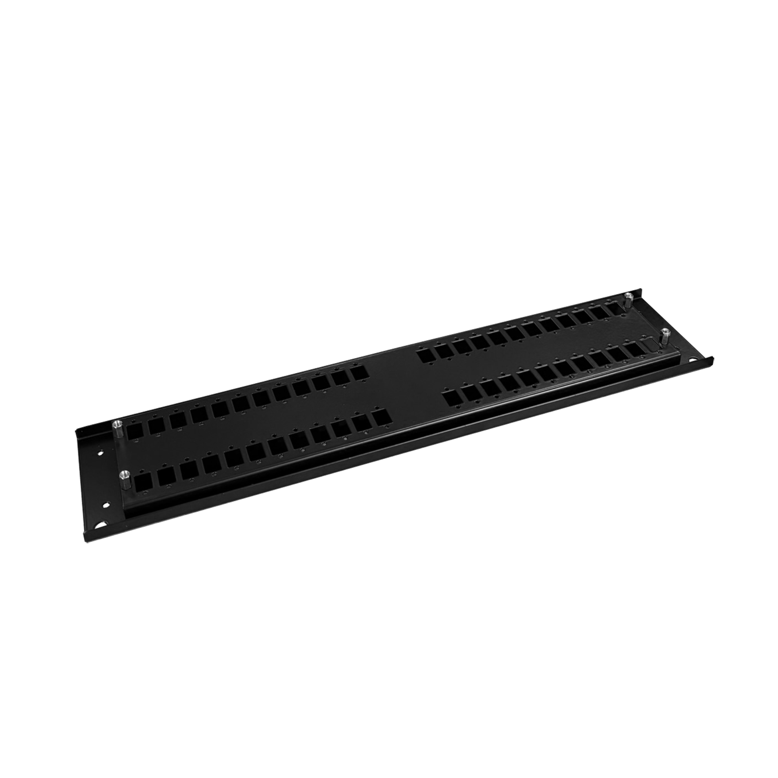 Frontplaat patchpaneel, 2HE, 48x SC simplex, 19 inch, zwart, Fibrain