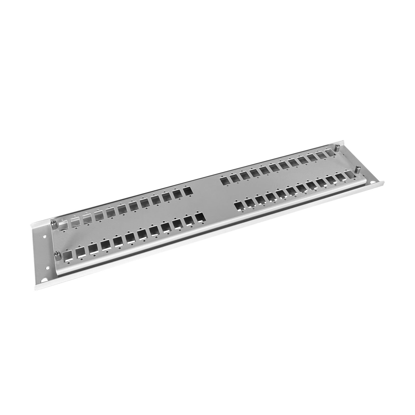 Frontplaat patchpaneel, 2HE, 48x SC simplex, 19 inch, grijs, Fibrain