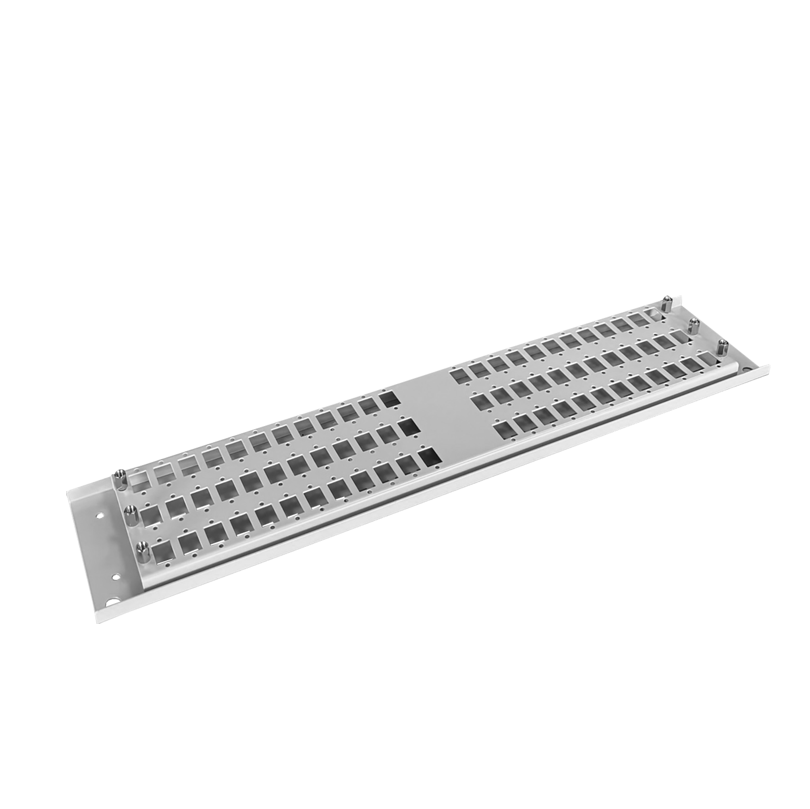 Frontplaat patchpaneel, 2HE, 72x SC simplex, 19 inch, grijs, Fibrain