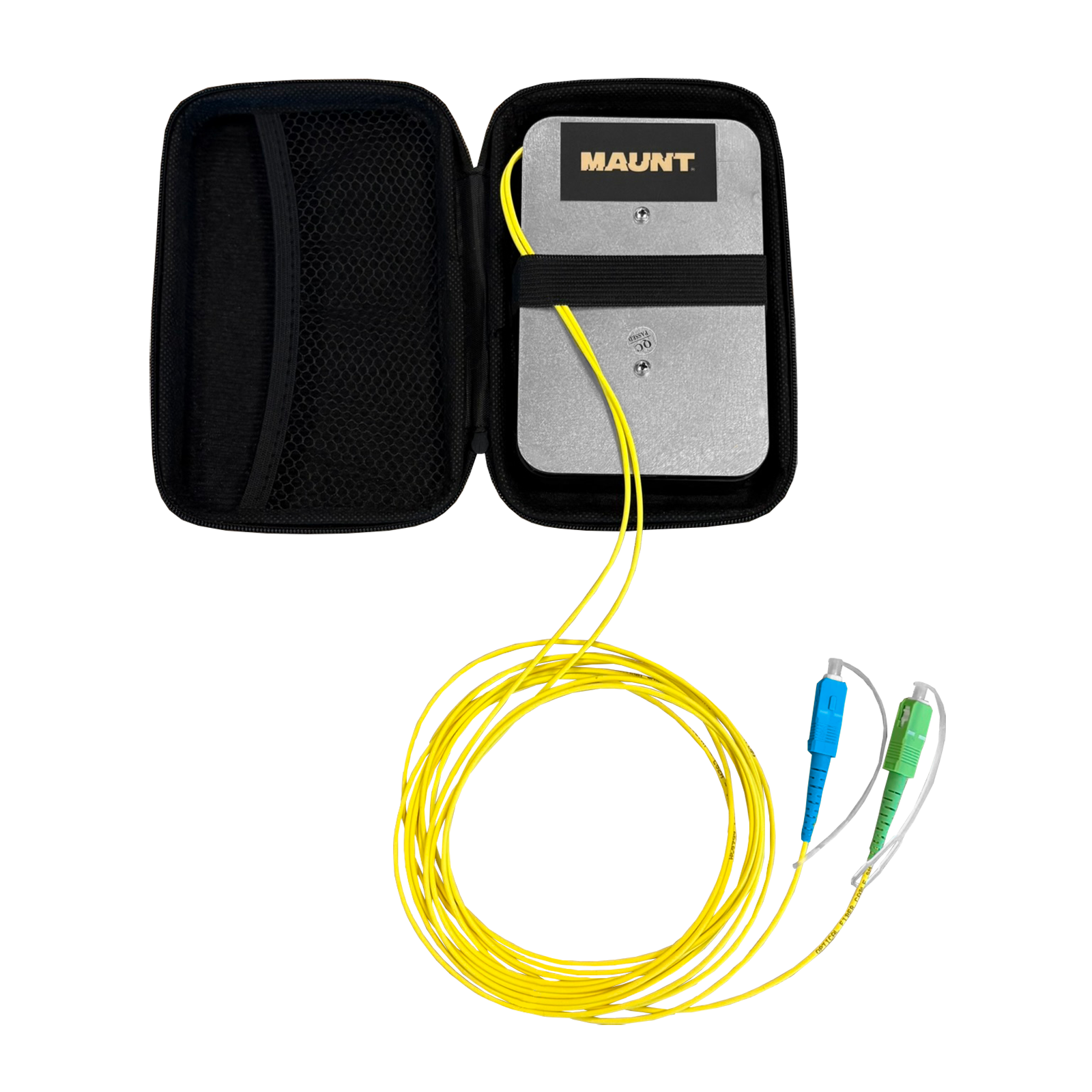 Voor-/naspanhaspel set, gekalibreerd, 1x 1000m, SC/PC-SC/APC & 1x 1000m, SC/APC-SC/APC, SM, 2.0mm, 5m