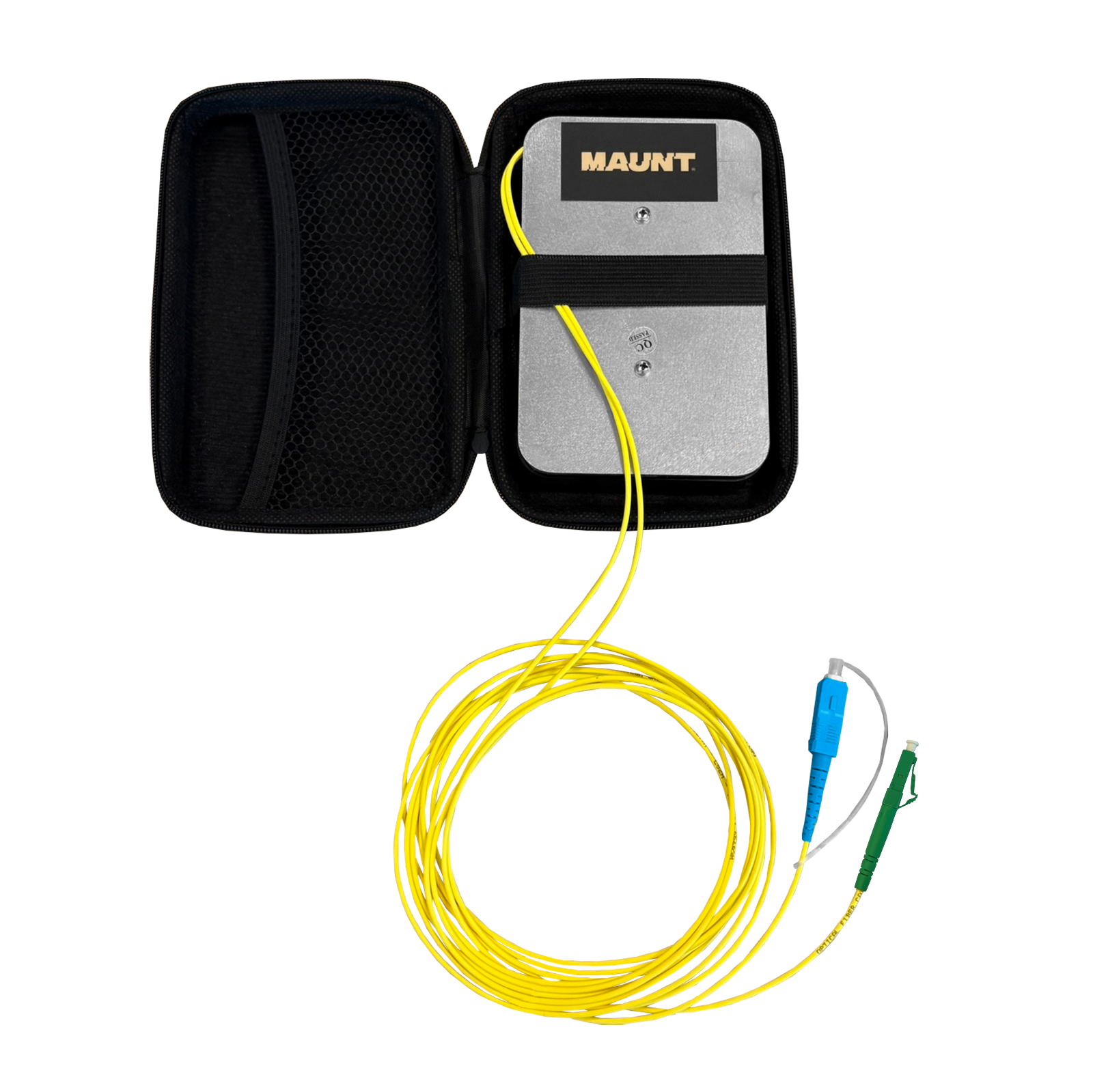 Voor-/naspanhaspel set, gekalibreerd, 1x 1000m, SC/PC-LC/APC & 1x 1000m, SC/APC-SC/APC, SM, 2.0mm, 5m